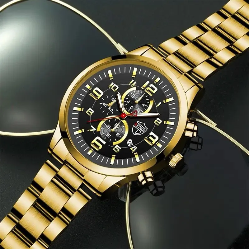 Reloj De Pulsera Deportivo Para Hombre Acero Inoxidable